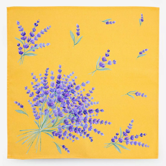 Provence print fabric tea towel (Bonnieux. yellow)